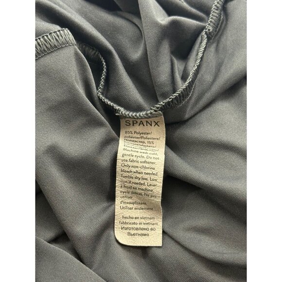Spanx Soft Spot Wrap Top Gray Long Sleeve Thumbholes Open Back Athleisure Size M - Picture 7 of 8